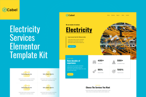 best electricity services Elementor template kit download