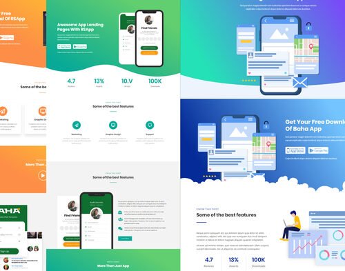 Baha - Apps Landing Elementor Template Kit