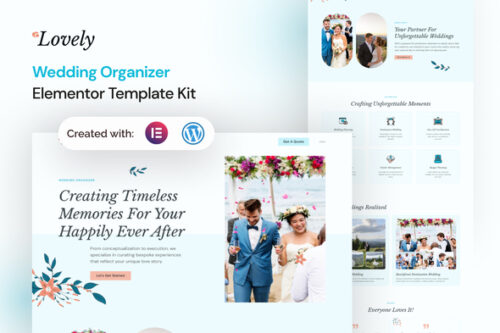 best Lovely wedding organizer Elementor template instant download