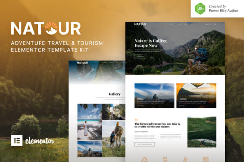 best adventure travel Elementor template kit instant download