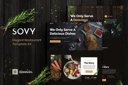 best Restaurant Elementor Template kit instant download