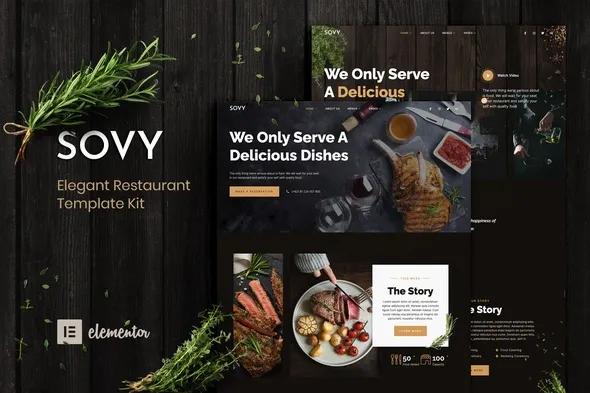 https://previews.customer.envatousercontent.com/files/315365973/cover-new.jpg best Restaurant Elementor Template kit instant download