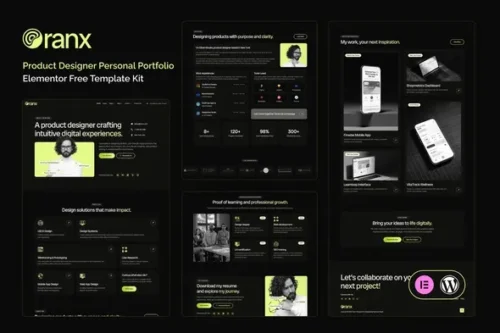 best product designer portfolio Elementor template download