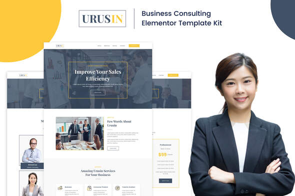 Urusin - Business Consulting Elementor Template Kit best Urusin consulting website template instant download