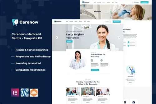 best medical Elementor template kit for dental websites download