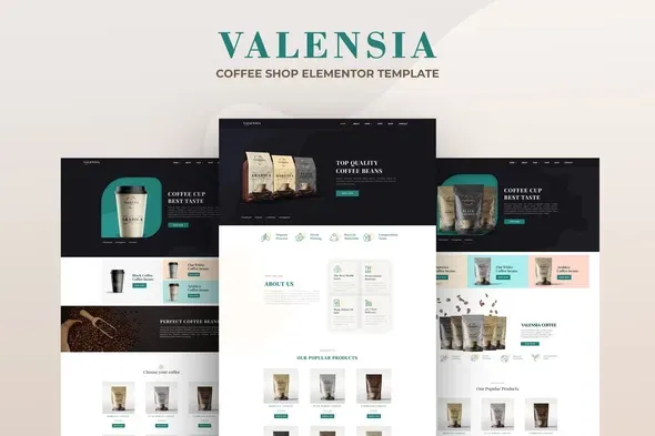Valensia | Coffee Shop Elementor Template Kit best Valensia coffee shop website template download