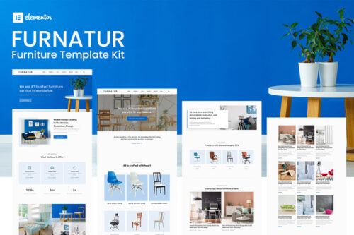best furniture Elementor kit template instant download