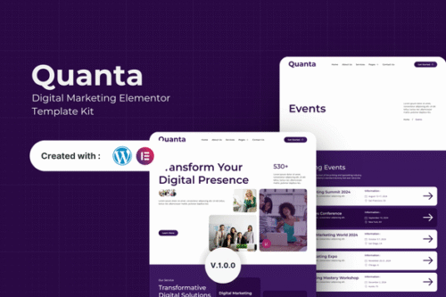best digital marketing Elementor template kit instant download
