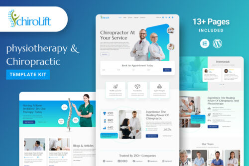 best chiropractic Elementor template kit for physiotherapy websites download