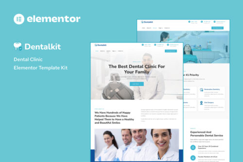 best dental clinic Elementor template kit instant download