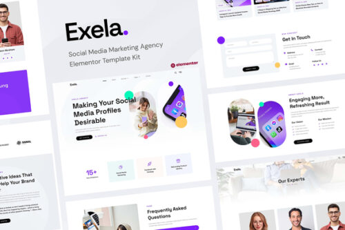 best social media marketing agency Elementor template kit download