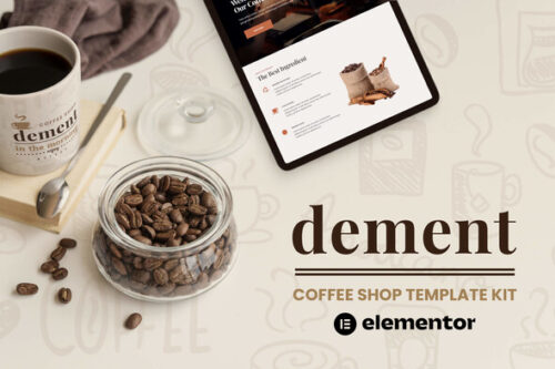 best Dement coffee shop Elementor template download