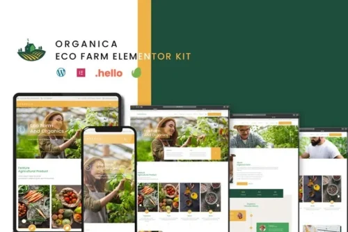 best eco farm Elementor template kit instant download