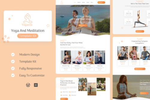 Best premium yoga website template for Elementor instant download