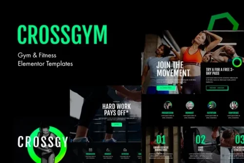 best CrossGym gym website template instant download