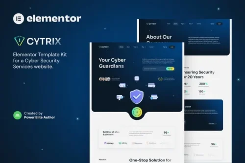 best cyber security Elementor template download instantly