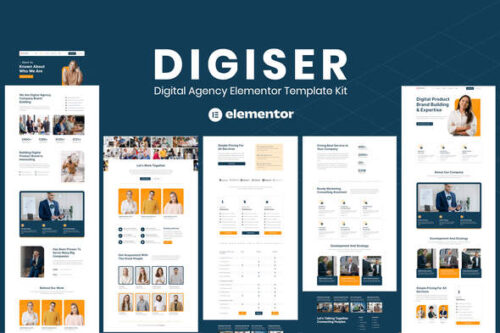 best digital agency website template for Elementor download