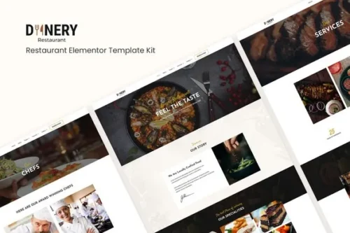 best restaurant Elementor template kit instant download