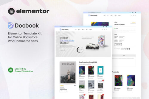 best online bookstore Elementor template kit download