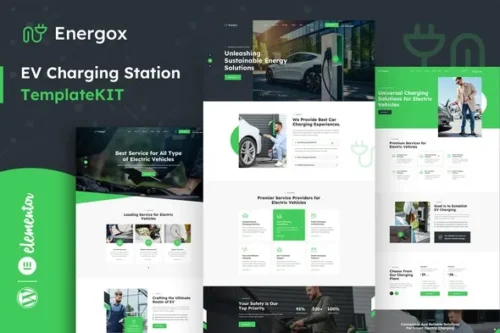 best EV charging station Elementor template for instant download