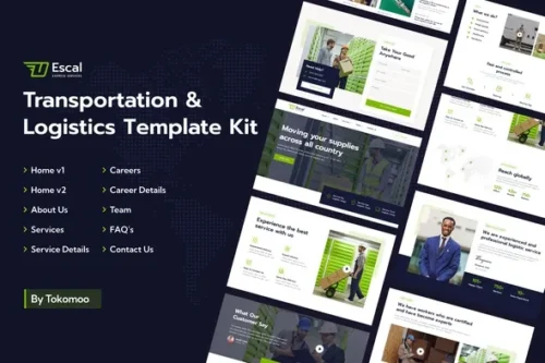best Escal logistics Elementor template kit instant download