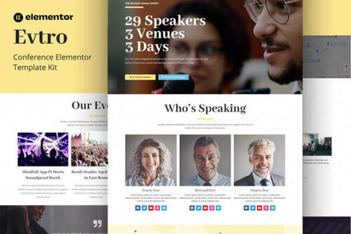 best Elementor conference event template kit download