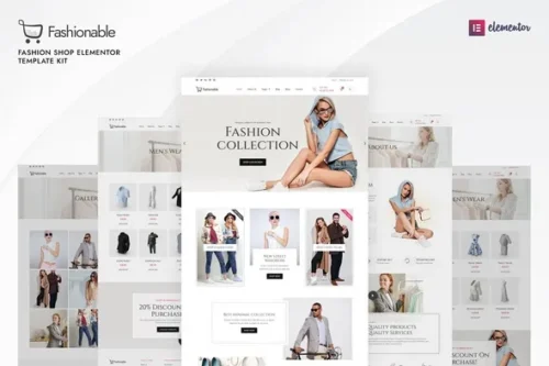 best Fashionable Elementor template kit instant download