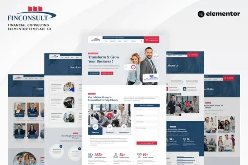 best Finconsult Elementor template kit for financial websites download