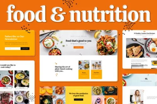 best food nutrition Elementor template kit instant download