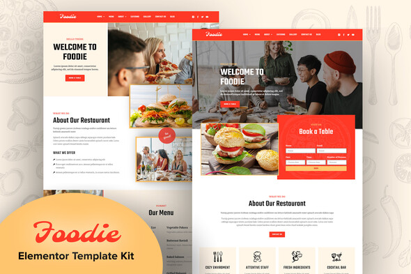 Foodie - Fast Food Elementor Template Kit best fast food elementor template kit instant download
