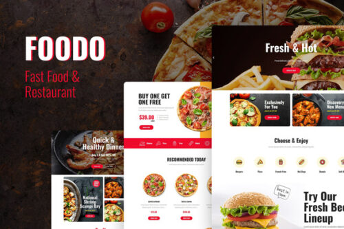 best Foodo fast food Elementor template kit download