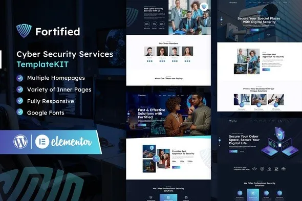 Fortified - Cyber Security Services Elementor Template Kit best premium cyber security Elementor template kit download