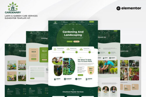 best Gardenary Elementor template for lawn care services download