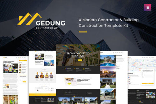 best gedung construction elementor template download