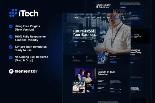 best iTech Elementor template download