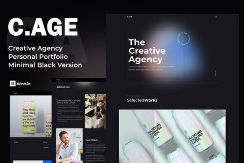 best minimal black creative agency portfolio template download