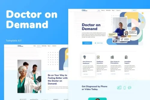 best Doctor on Demand medical website template for instant download