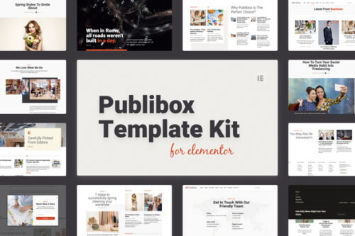 best Publibox Elementor template kit blog magazine download