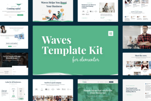best waves agency elementor template kit instant download