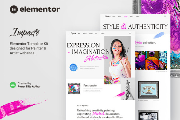 Impasto – Painter & Artist Elementor Template Kit best artist website template elementor kit download