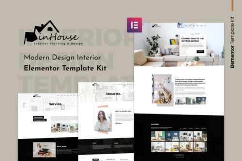 best interior design Elementor template kit instant download