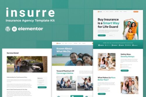 best insurance agency website template instant download