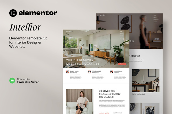 Intellior – Interior Designer & Architect Elementor Template Kit best Intellior Elementor template download