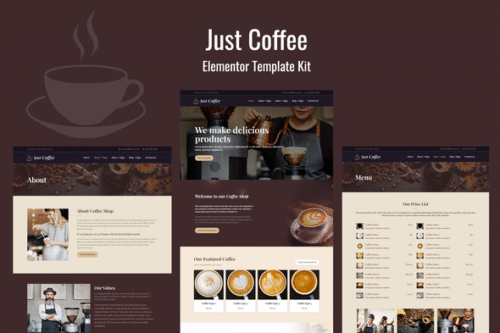 best coffee Elementor template kit for cafe website download