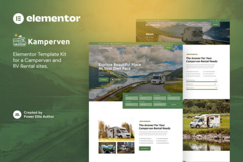 best campervan rental Elementor template instant download