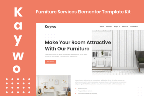 Best furniture services Elementor template kit instant download