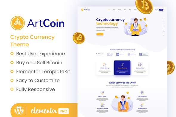 ArtCoin | Bitcoin & Cryptocurrency Elementor Template Kit ArtCoin | Bitcoin & Cryptocurrency Elementor Template Kit