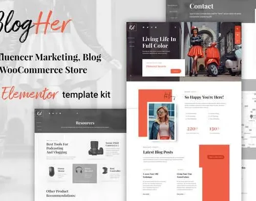 BlogHer - Influencer Marketing Elementor Template Kit