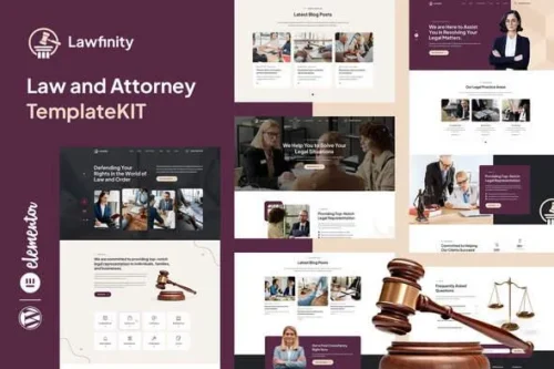 best Lawfinity law firm website template instant download