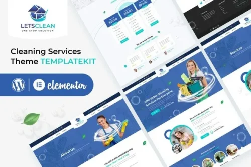 best LetsClean Elementor template for cleaning business download